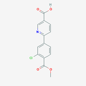 molecular formula C14H10ClNO4 B6394167 6-(3-Chloro-4-methoxycarbonylphenyl)nicotinic acid CAS No. 1261950-50-8