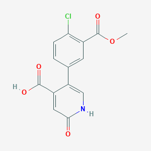 molecular formula C14H10ClNO5 B6394247 5-(4-Chloro-3-methoxycarbonylphenyl)-2-hydroxyisonicotinic acid CAS No. 1261921-23-6