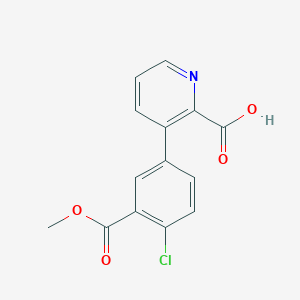 molecular formula C14H10ClNO4 B6394263 3-(4-Chloro-3-methoxycarbonylphenyl)picolinic acid CAS No. 1261966-90-8