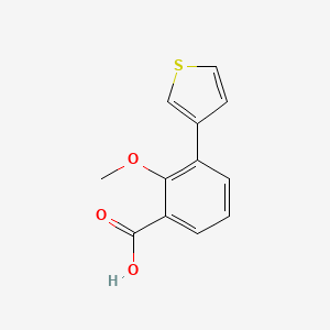 molecular formula C12H10O3S B6395848 2-Methoxy-3-(thiophen-3-YL)benzoic acid CAS No. 1261889-19-3