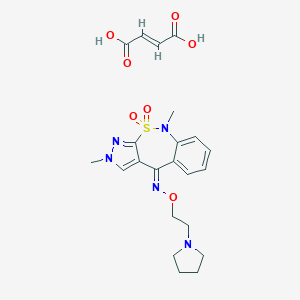 B063959 (E)-But-2-enedioic acid;(E)-2,5-dimethyl-4,4-dioxo-N-(2-pyrrolidin-1-ylethoxy)pyrazolo[3,4-c][2,1]benzothiazepin-10-imine CAS No. 181145-48-2