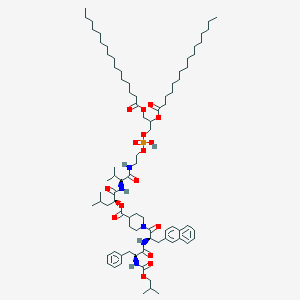 [(2S)-1-[[(2S)-1-[2-[2,3-di(hexadecanoyloxy)propoxy-hydroxyphosphoryl]oxyethylamino]-3-methyl-1-oxobutan-2-yl]amino]-4-methyl-1-oxopentan-2-yl] 1-[(2R)-2-[[(2S)-2-(2-methylpropoxycarbonylamino)-3-phenylpropanoyl]amino]-3-naphthalen-2-ylpropanoyl]piperidine-4-carboxylate
