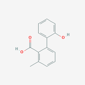 molecular formula C14H12O3 B6396199 2-(2-Hydroxyphenyl)-6-methylbenzoic acid CAS No. 1261979-04-7