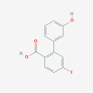 molecular formula C13H9FO3 B6396352 4-Fluoro-2-(3-hydroxyphenyl)benzoic acid CAS No. 1251836-96-0
