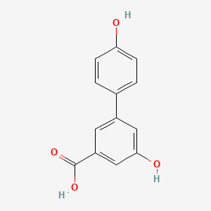 molecular formula C13H10O4 B6396406 3-(4-Hydroxyphenyl)-5-hydroxybenzoic acid CAS No. 1258628-13-5