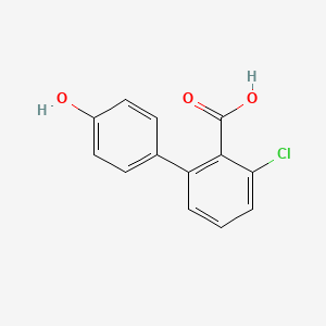 molecular formula C13H9ClO3 B6396446 6-Chloro-2-(4-hydroxyphenyl)benzoic acid CAS No. 1261944-62-0
