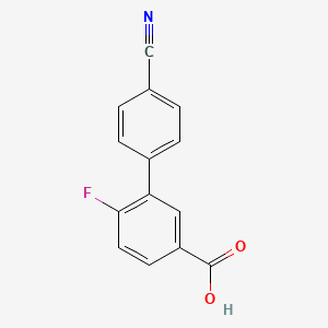 molecular formula C14H8FNO2 B6396601 3-(4-Cyanophenyl)-4-fluorobenzoic acid CAS No. 1261969-32-7
