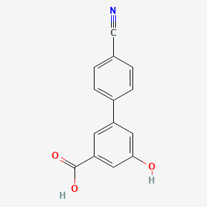 molecular formula C14H9NO3 B6396609 3-(4-Cyanophenyl)-5-hydroxybenzoic acid CAS No. 1258618-99-3