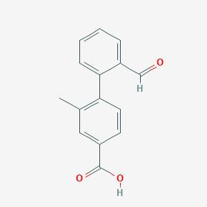 molecular formula C15H12O3 B6396706 4-(2-Formylphenyl)-3-methylbenzoic acid CAS No. 1261970-78-8