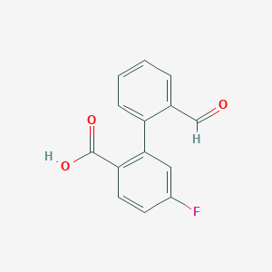 molecular formula C14H9FO3 B6396804 4-Fluoro-2-(2-formylphenyl)benzoic acid CAS No. 1261915-34-7