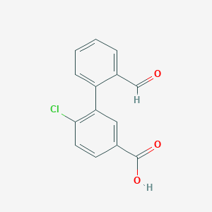 molecular formula C14H9ClO3 B6396839 4-Chloro-3-(2-formylphenyl)benzoic acid CAS No. 1261889-35-3