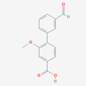 molecular formula C15H12O4 B6396890 4-(3-Formylphenyl)-3-methoxybenzoic acid CAS No. 1261889-38-6