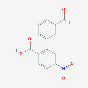molecular formula C14H9NO5 B6396966 2-(3-Formylphenyl)-4-nitrobenzoic acid CAS No. 1261984-13-7
