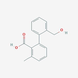 molecular formula C15H14O3 B6397516 2-(2-Hydroxymethylphenyl)-6-methylbenzoic acid CAS No. 1261938-98-0