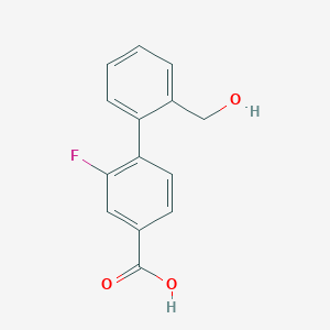 molecular formula C14H11FO3 B6397540 3-Fluoro-4-(2-hydroxymethylphenyl)benzoic acid CAS No. 1261969-78-1