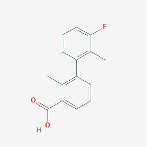 molecular formula C15H13FO2 B6398249 3-(3-Fluoro-2-methylphenyl)-2-methylbenzoic acid CAS No. 1261892-97-0