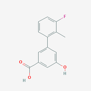molecular formula C14H11FO3 B6398263 3-(3-Fluoro-2-methylphenyl)-5-hydroxybenzoic acid CAS No. 1261948-90-6