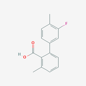 molecular formula C15H13FO2 B6398379 2-(3-Fluoro-4-methylphenyl)-6-methylbenzoic acid CAS No. 1261916-04-4