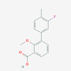 molecular formula C15H13FO3 B6398451 3-(3-Fluoro-4-methylphenyl)-2-methoxybenzoic acid CAS No. 1261955-86-5