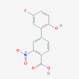 molecular formula C13H8FNO5 B6399167 4-(5-Fluoro-2-hydroxyphenyl)-2-nitrobenzoic acid CAS No. 1261927-91-6
