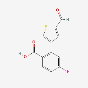 molecular formula C12H7FO3S B6399213 4-Fluoro-2-(5-formylthiophen-3-yl)benzoic acid CAS No. 1261989-73-4