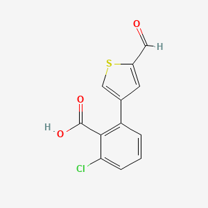 molecular formula C12H7ClO3S B6399294 2-Chloro-6-(5-formylthiophen-3-yl)benzoic acid CAS No. 1261904-23-7