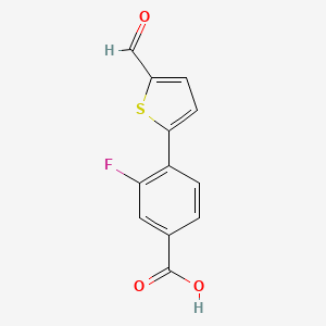 molecular formula C12H7FO3S B6399417 3-Fluoro-4-(5-formylthiophen-2-yl)benzoic acid CAS No. 1261930-41-9