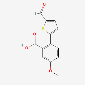molecular formula C13H10O4S B6399425 2-(5-Formylthiophen-2-YL)-5-methoxybenzoic acid CAS No. 1261909-34-5