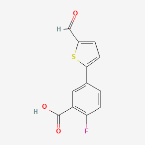 molecular formula C12H7FO3S B6399435 2-Fluoro-5-(5-formylthiophen-2-yl)benzoic acid CAS No. 1261962-48-4