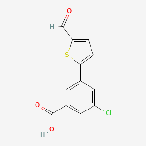 molecular formula C12H7ClO3S B6399447 3-Chloro-5-(5-formylthiophen-2-yl)benzoic acid CAS No. 1261959-35-6