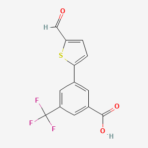molecular formula C13H7F3O3S B6399477 3-(5-Formylthiophen-2-yl)-5-trifluoromethylbenzoic acid, 95% CAS No. 1261956-57-3