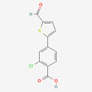 molecular formula C12H7ClO3S B6399499 2-Chloro-4-(5-formylthiophen-2-yl)benzoic acid CAS No. 1261990-35-5