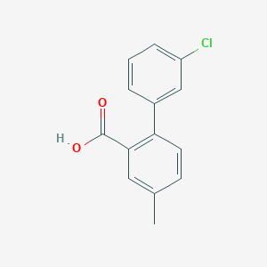molecular formula C14H11ClO2 B6399583 2-(3-Chlorophenyl)-5-methylbenzoic acid CAS No. 1261962-33-7