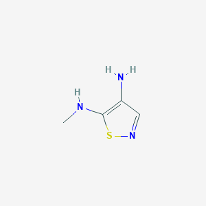 molecular formula C4H7N3S B063999 4,5-Isothiazolediamine,N5-methyl-(9CI) CAS No. 169694-66-0