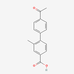 molecular formula C16H14O3 B6400429 4-(4-Acetylphenyl)-3-methylbenzoic acid CAS No. 1261891-14-8