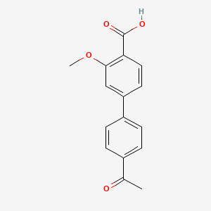 molecular formula C16H14O4 B6400510 4-(4-Acetylphenyl)-2-methoxybenzoic acid CAS No. 1261991-71-2