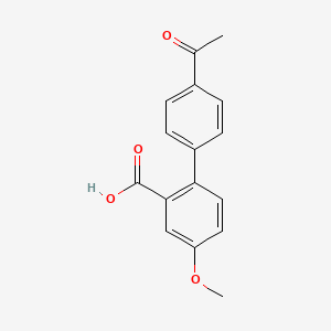 molecular formula C16H14O4 B6400514 2-(4-Acetylphenyl)-5-methoxybenzoic acid CAS No. 1261906-43-7