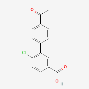molecular formula C15H11ClO3 B6400532 3-(4-Acetylphenyl)-4-chlorobenzoic acid CAS No. 1261996-96-6