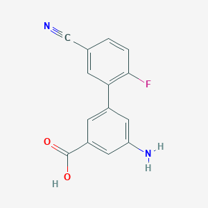 molecular formula C14H9FN2O2 B6400573 3-Amino-5-(5-cyano-2-fluorophenyl)benzoic acid CAS No. 1261966-35-1