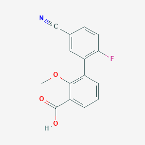 molecular formula C15H10FNO3 B6400635 3-(5-Cyano-2-fluorophenyl)-2-methoxybenzoic acid CAS No. 1261974-40-6