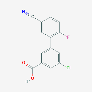 molecular formula C14H7ClFNO2 B6400643 5-Chloro-3-(5-cyano-2-fluorophenyl)benzoic acid CAS No. 1261943-02-5