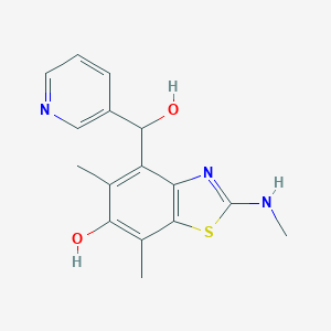 4-Benzothiazolemethanol,  6-hydroxy-5,7-dimethyl-2-(methylamino)--alpha--3-pyridinyl-