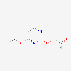 molecular formula C8H10N2O3 B064039 ACETALDEHYDE,[(4-ETHOXY-PYRIMIDIN-2-YL)OXY]- CAS No. 183232-39-5