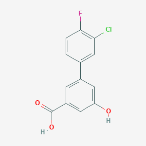 molecular formula C13H8ClFO3 B6404235 3-(3-Chloro-4-fluorophenyl)-5-hydroxybenzoic acid CAS No. 1261976-88-8
