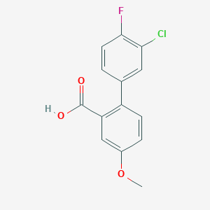 molecular formula C14H10ClFO3 B6404296 2-(3-Chloro-4-fluorophenyl)-5-methoxybenzoic acid CAS No. 1261954-73-7