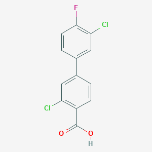 molecular formula C13H7Cl2FO2 B6404318 2-Chloro-4-(3-chloro-4-fluorophenyl)benzoic acid CAS No. 1261970-47-1