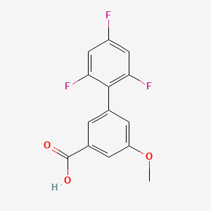 molecular formula C14H9F3O3 B6404348 5-Methoxy-3-(2,4,6-trifluorophenyl)benzoic acid CAS No. 1262008-61-6