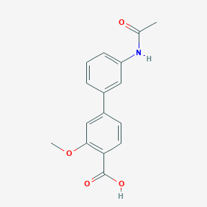 molecular formula C16H15NO4 B6404745 4-(3-Acetylaminophenyl)-2-methoxybenzoic acid CAS No. 1261955-13-8