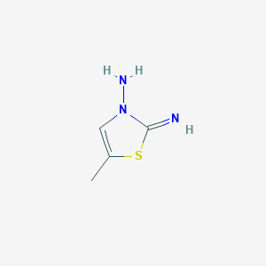 molecular formula C4H7N3S B064048 2-Imino-5-methylthiazol-3(2H)-amine CAS No. 181070-34-8