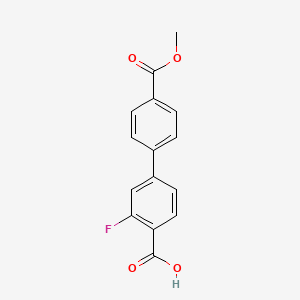 molecular formula C15H11FO4 B6405049 2-Fluoro-4-(4-methoxycarbonylphenyl)benzoic acid CAS No. 1262004-79-4